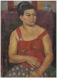 793-JOSEP MARIA MALLOL SUAZO (1910-1986). "MUJER SENTADA".