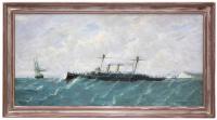 862-RAFAEL MONLEÓN Y TORRES (1843-1900). "THE SPANISH CRUISE SHIP QUEEN REGENT IN DOVER", 1886.