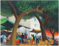 1081-GUILLEM VILLA BASSOLS (1917-2005). "MERCADO DE CADAQUÉS", 1974.