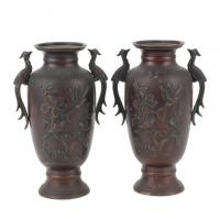 266-PAIR OF JAPANESE VASES, EARLY C20th