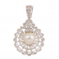 39-DIAMOND & PEARL PENDANT, 