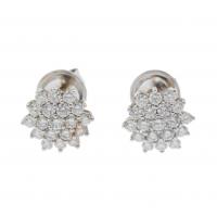 176-DIAMOND ROSETTE EARRINGS.