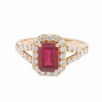 119-DIAMOND AND RUBY RING.