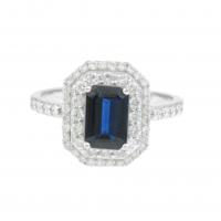 218-DIAMOND AND SAPPHIRE RING.