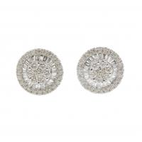 220-DIAMOND ROSETTE EARRINGS.