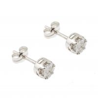 178-DIAMOND ROSETTE EARRINGS.