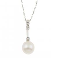 168-DIAMOND AND AUSTRALIAN PEARL PENDANT.