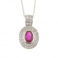 164-RUBY AND DIAMOND PENDANT. 