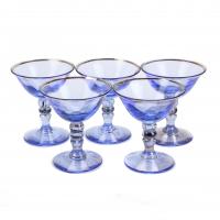 613-SET OF FIVE LIQUEUR GLASSES, MID C20th.