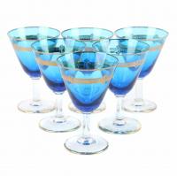 500-SET OF SIX WHITE WINE GLASSES, CIRCA 1950