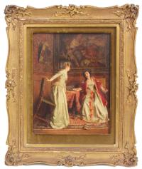 649-IGNACIO DE LEÓN Y ESCOSURA (1834-1901). "FEMININE SCENE" 1869 