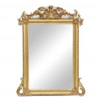 716-LARGE MIRROR, END C 19th- EARLY C20th.