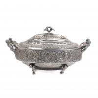 3-SPANISH SILVER CENTREPIECE, MID C20th.