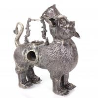 61-SILVER ZOOMORPHIC WATER PITCHER OR FOUNTAIN, PROBABLY VICE REGAL SCHOOL, C17th. 