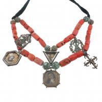 281-DOUBLE STRAND CORAL REGIONAL NECKLACE, C18th.