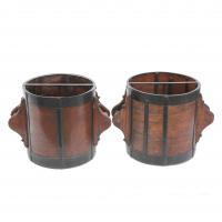 586-PAIR OF GRAIN MEASURING VESSELS, END C19th.