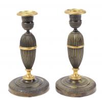 606-PAIR OF FRENCH EMPIRE  CANDLESTICKS, C19th.