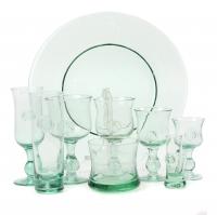 471-VALENTÍ. PROVENCAL STYLE GLASSWARE AND PLATES, MID C 20th. 