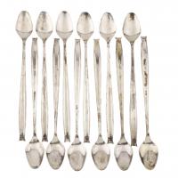 1-SET OF TWELVE SPANISH SILVER PLACE SETTINGS, MID C20th.