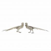 47-PAIR OF SPANISH SILVER PHEASANTS, MID 20TH CENTURY.