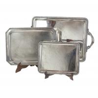 6-THREE SILVER BARCELONA TRAYS, FIRST THIRD & MID C20th.