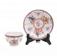 309-CHINESE CUP AND SAUCER SET, C18th.