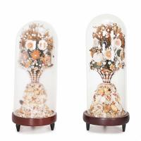 511-PAIR OF ELIZABETHAN FLOWER VASES IN COQUILLAGE, MID 19TH CENTURY. 