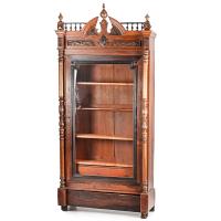 513-SPANISH "ALPHONSINE" CUPBOARD CONVERTED INTO DISPLAY CABNET, LATE 19TH CENTURY.