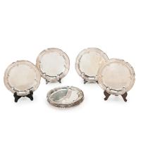 1-SET OF TWELVE SPANISH SILVER SIDE PLATES, C20th.