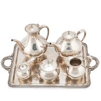 21-SPANISH SILVER TEA AND COFFEE SET, C20th.