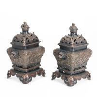 313-PAIR OF CHINESE CENSERS, C20th.