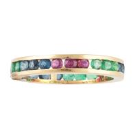 106-EMERALD, SAPPHIRE AND RUBY RING. 