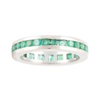 102-WHITE GOLD AND EMERALD WEDDING RING