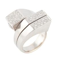 188-DOUBLE WHITE GOLD AND DIAMOND RING.