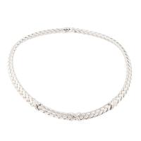 226-PLAITED WHITE GOLD NECKLACE. 