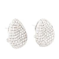 136-WHITE GOLD AND PAVÉ EARRINGS.