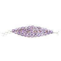 82-SILVER BRACELET WITH NATURAL AMETHYSTS. 