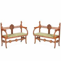 522-PAIR OF MODERNIST BENCHES, EARLY 20TH CENTURY.