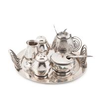 9-SPANISH SILVER CRUET, CIRCA 1970.