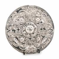 23-SPANISH SILVER TRAY, END C19th - EARLY C20th. 