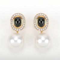39-EARRINGS WITH TOURMALINES AND PEARL.