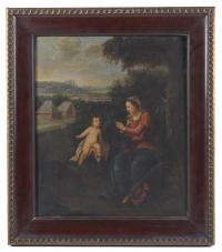 634-17TH CENTURY FLEMISH SCHOOL "MADONNA WITH CHILD".