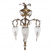 586-FRENCH GAS CEILING LAMP, LATE 19TH CENTURY.