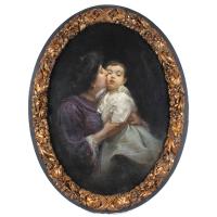 708-JULIO BORRELL (1877-1957). "EL BESO MATERNO", 1907. 
