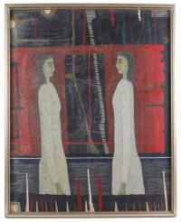 643-JOAN BROTAT VILANOVA (1920-1990). "DOS FIGURAS CARA A CARA".