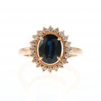 103-ROSETTE RING WITH SAPPHIRE AND DIAMONDS.