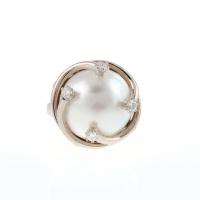 147-RING WITH MABÉ PEARL AND DIAMONDS.