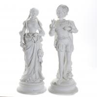 604-PAIR OF 18TH CENTURY-LIKE CHARACTERS, MID 20TH CENTURY.