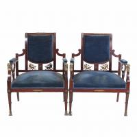 601-PAIR OF EMPIRE STYLE ARMCHAIRS, 20TH CENTURY.