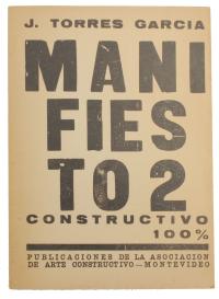 728-JOAQUÍN TORRES GARCÍA (1874-1949). "MANIFIESTO 2 CONSTRUCTIVO 100%", 1938.